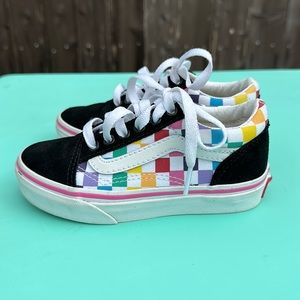 Vans Off the Wall rainbow checker old skool sneakers (Kids Size 11)